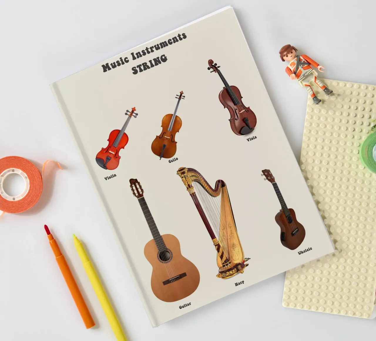 String Instruments Guitar Violin notebook by Attaboy Dsgn
