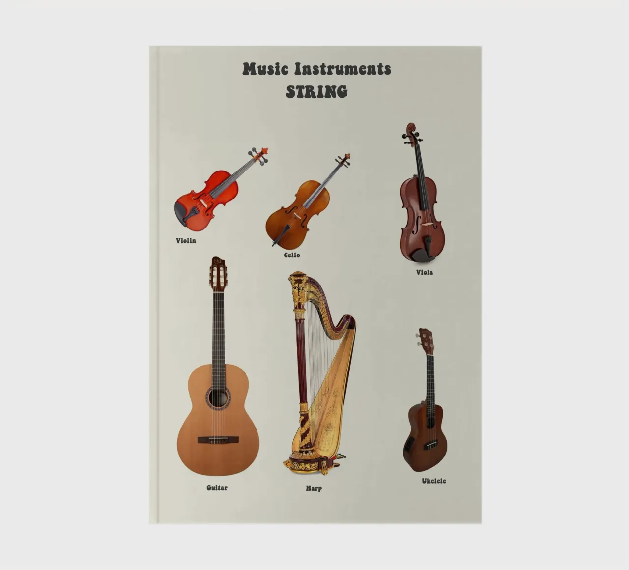 String Instruments Guitar Violin notebook by Attaboy Dsgn