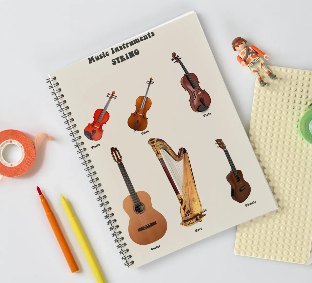 String Instruments Guitar Violin diario ad anelli da Attaboy Dsgn