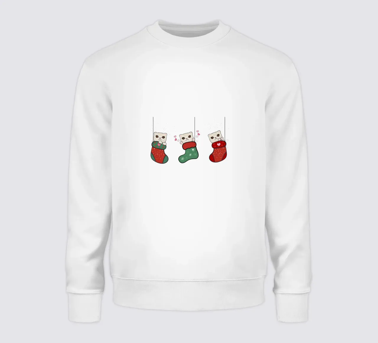 Appendere simpatici gattini con calze di Natale felpa da gulsengunel