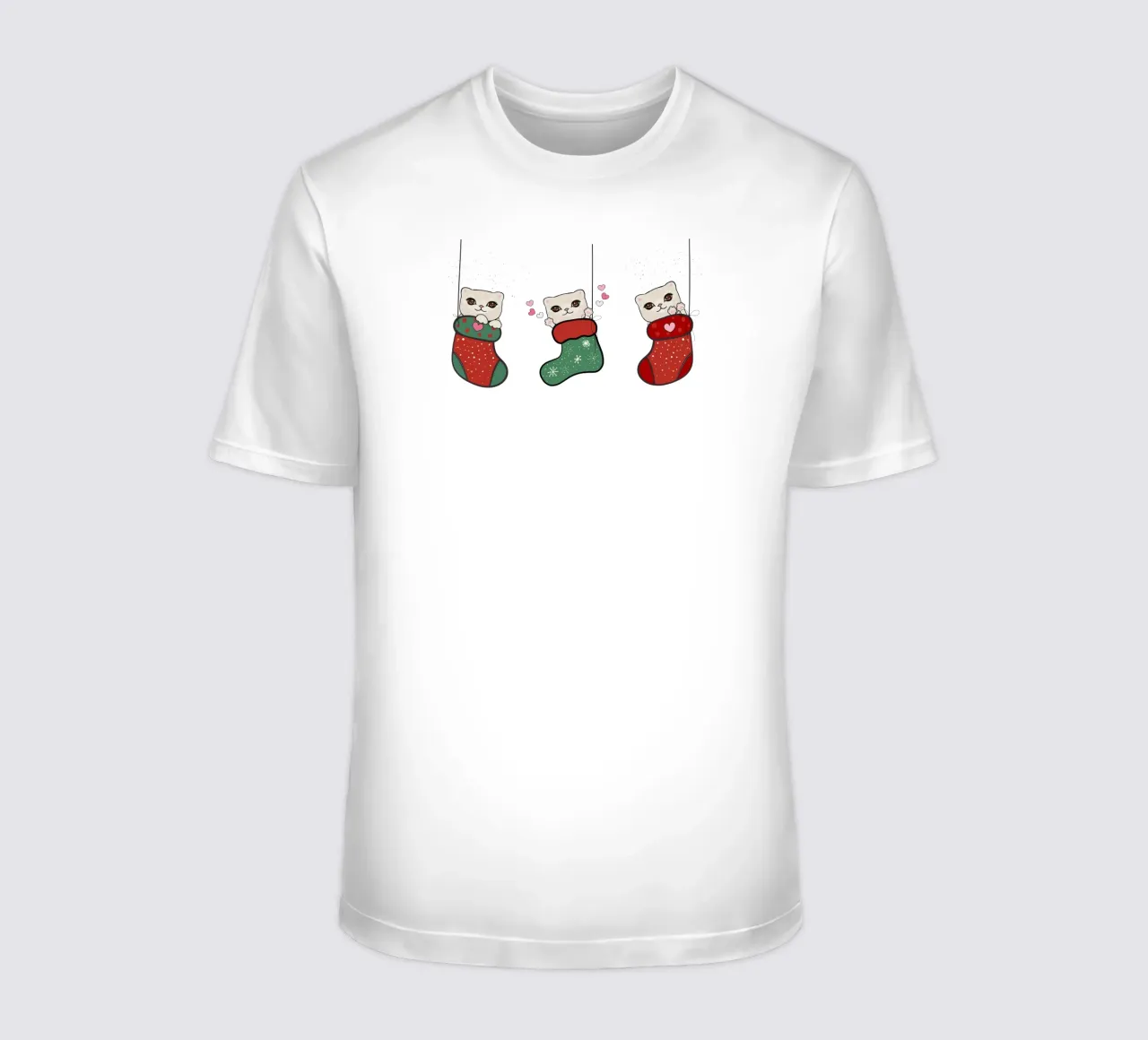 Appendere simpatici gattini con calze di Natale t-shirt da gulsengunel
