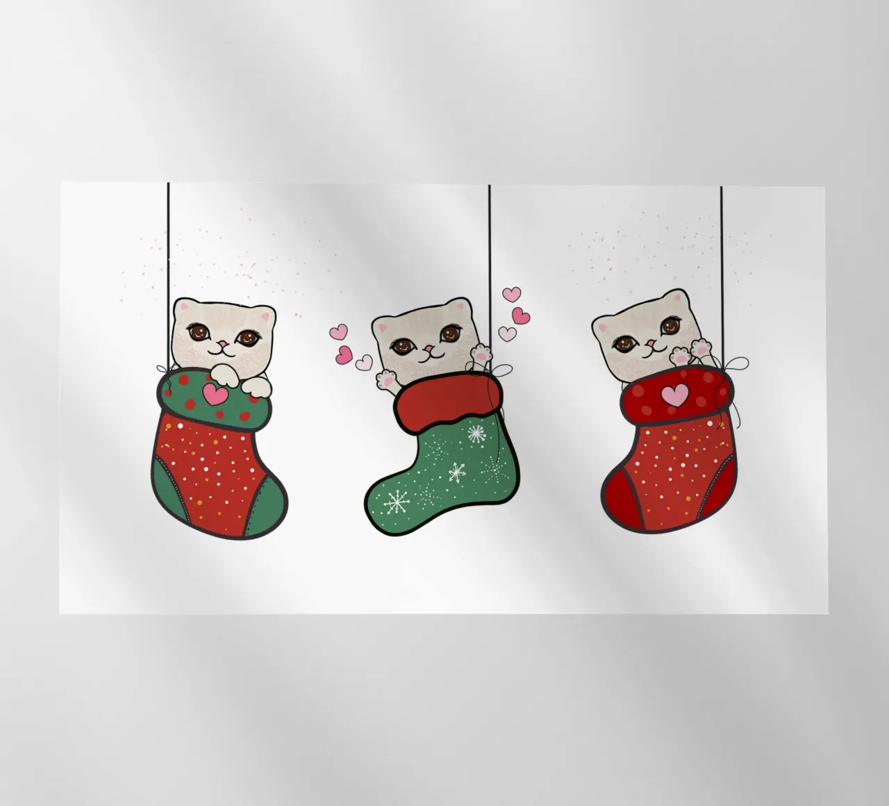 Appendere simpatici gattini con calze di Natale pellicola backlit da gulsengunel