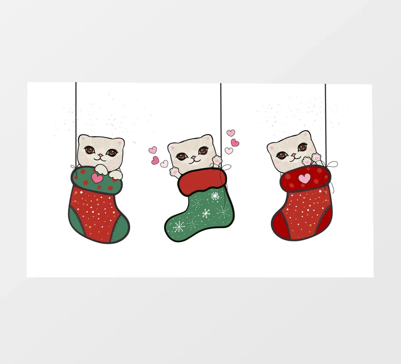 Appendere simpatici gattini con calze di Natale telo in pvc da gulsengunel