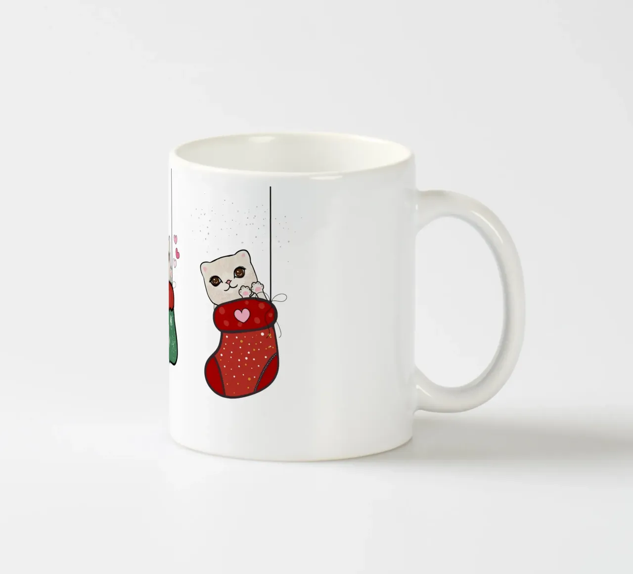 Appendere simpatici gattini con calze di Natale tazza in ceramica da gulsengunel