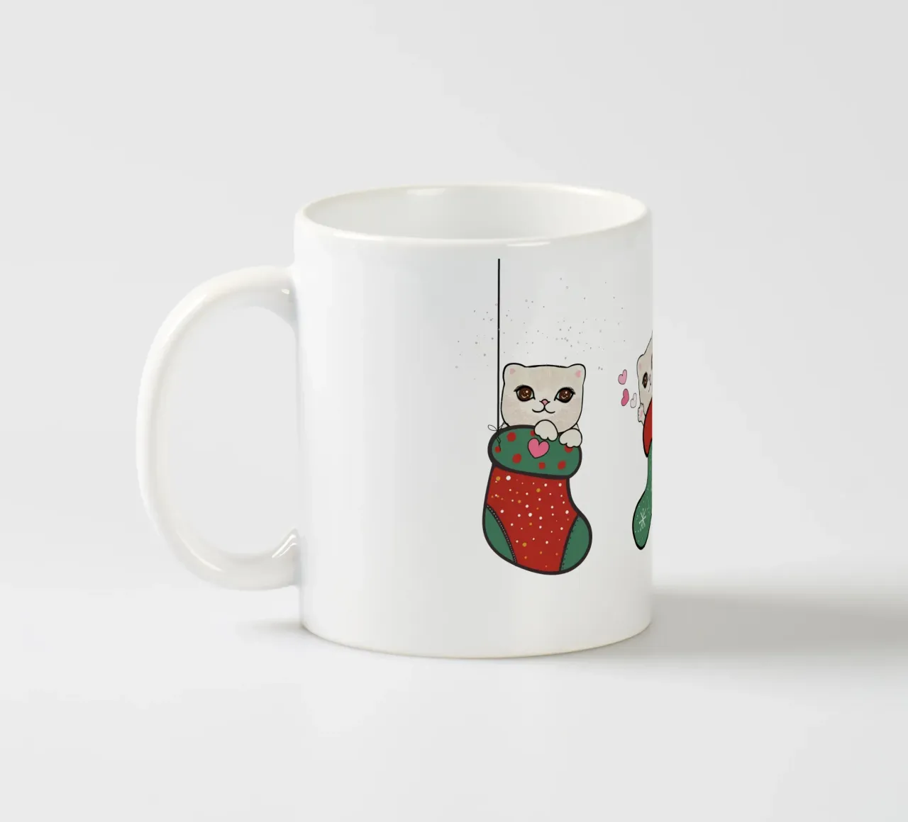 Appendere simpatici gattini con calze di Natale tazza in ceramica da gulsengunel