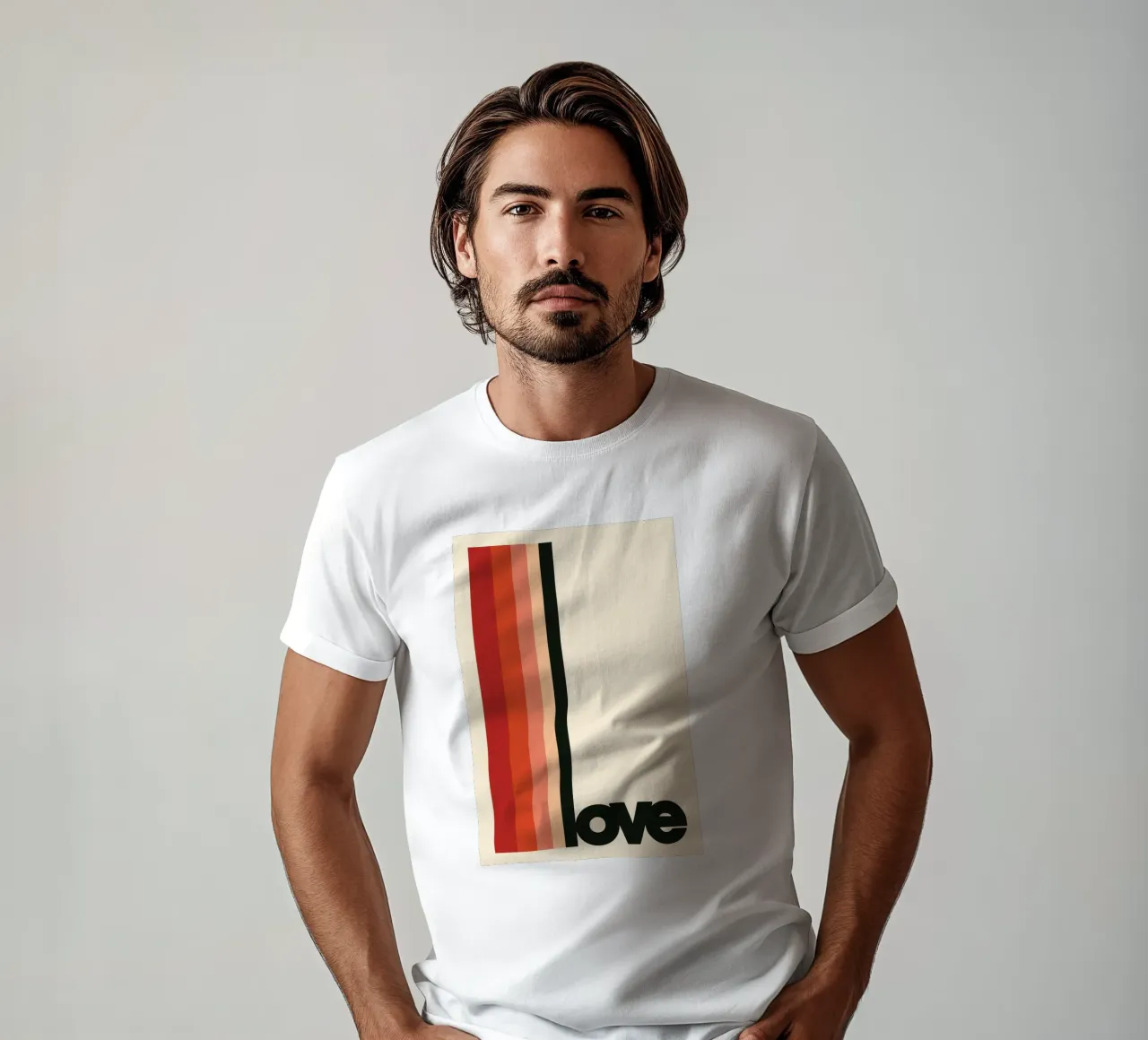LOVE Poster - Typography print in retro colours t-shirt by SMPLE