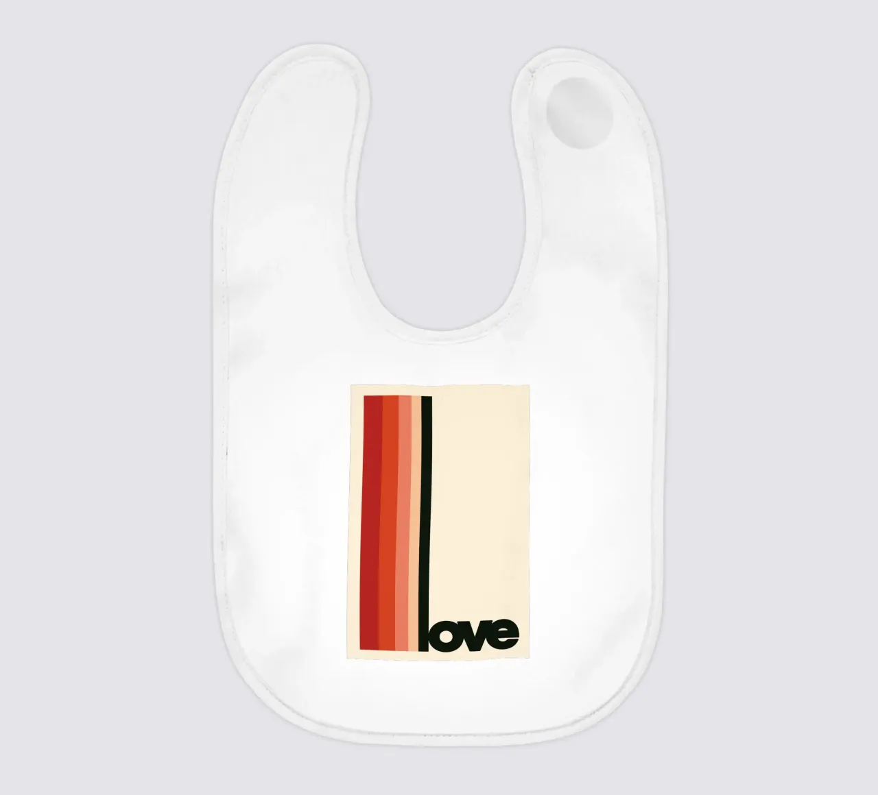 LOVE Poster - Typography print in retro colours baby bib by SMPLE