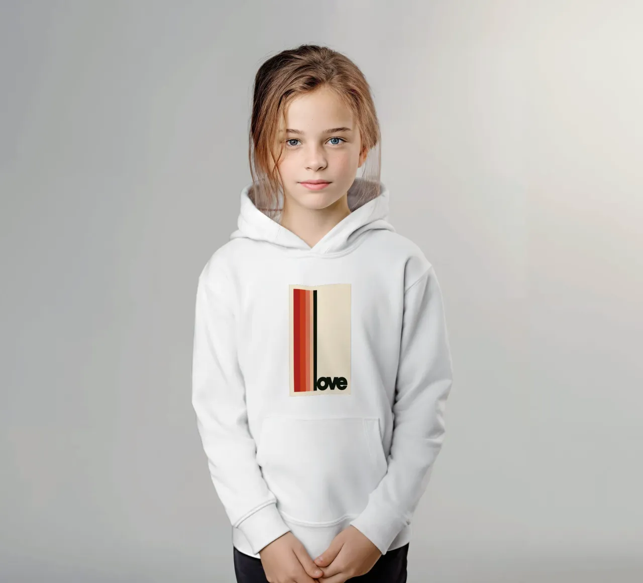 LOVE Poster - Typography print in retro colours kids hoodie by SMPLE