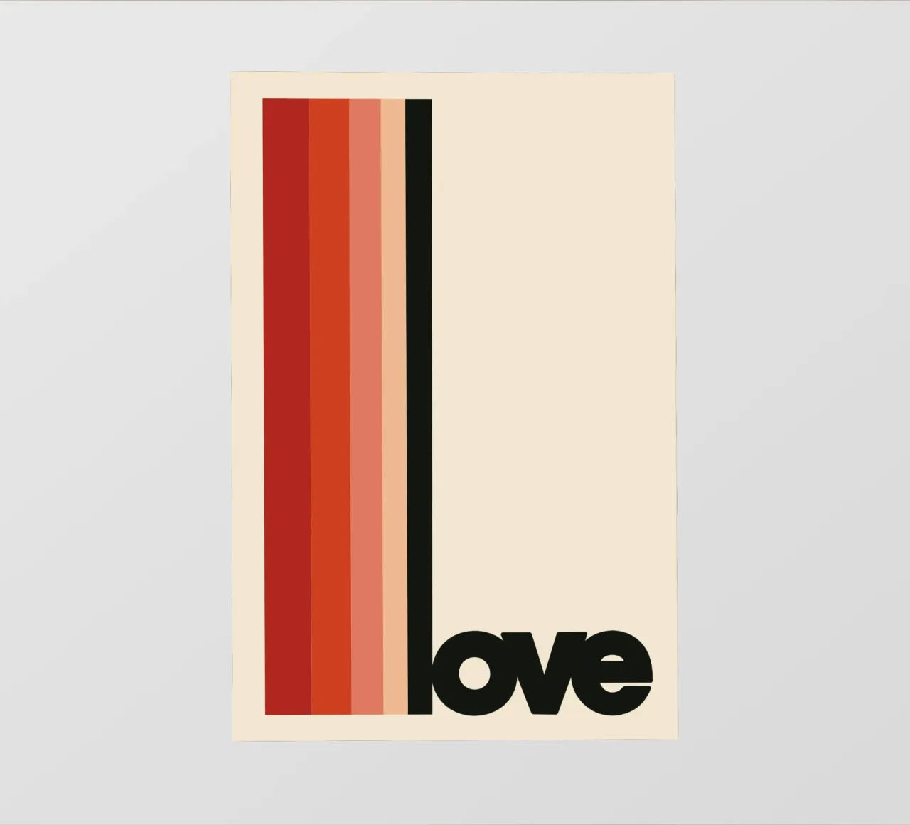 LOVE Poster - Typography print in retro colours backlit film by SMPLE