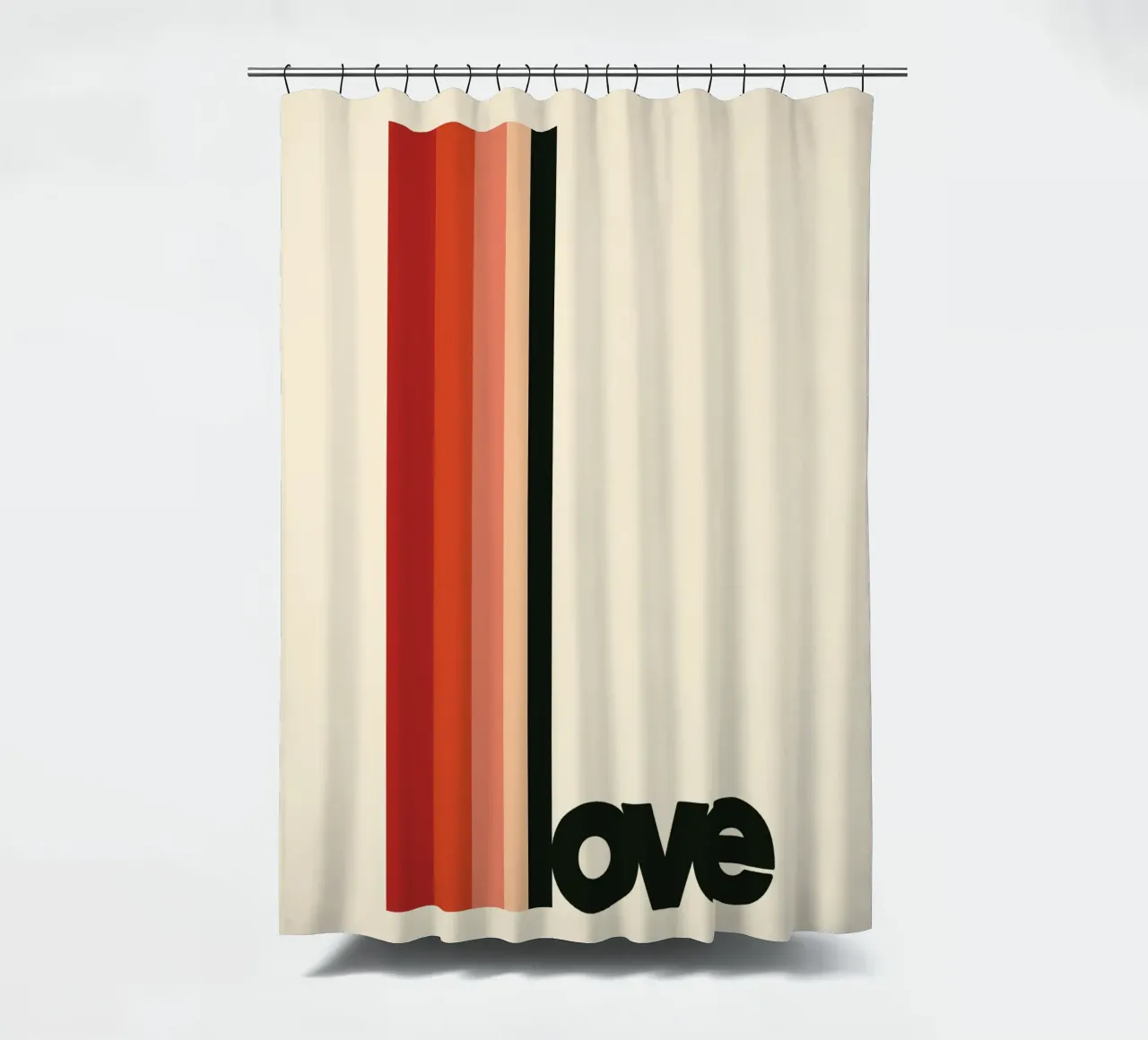 LOVE Poster - Typography print in retro colours shower curtain by SMPLE