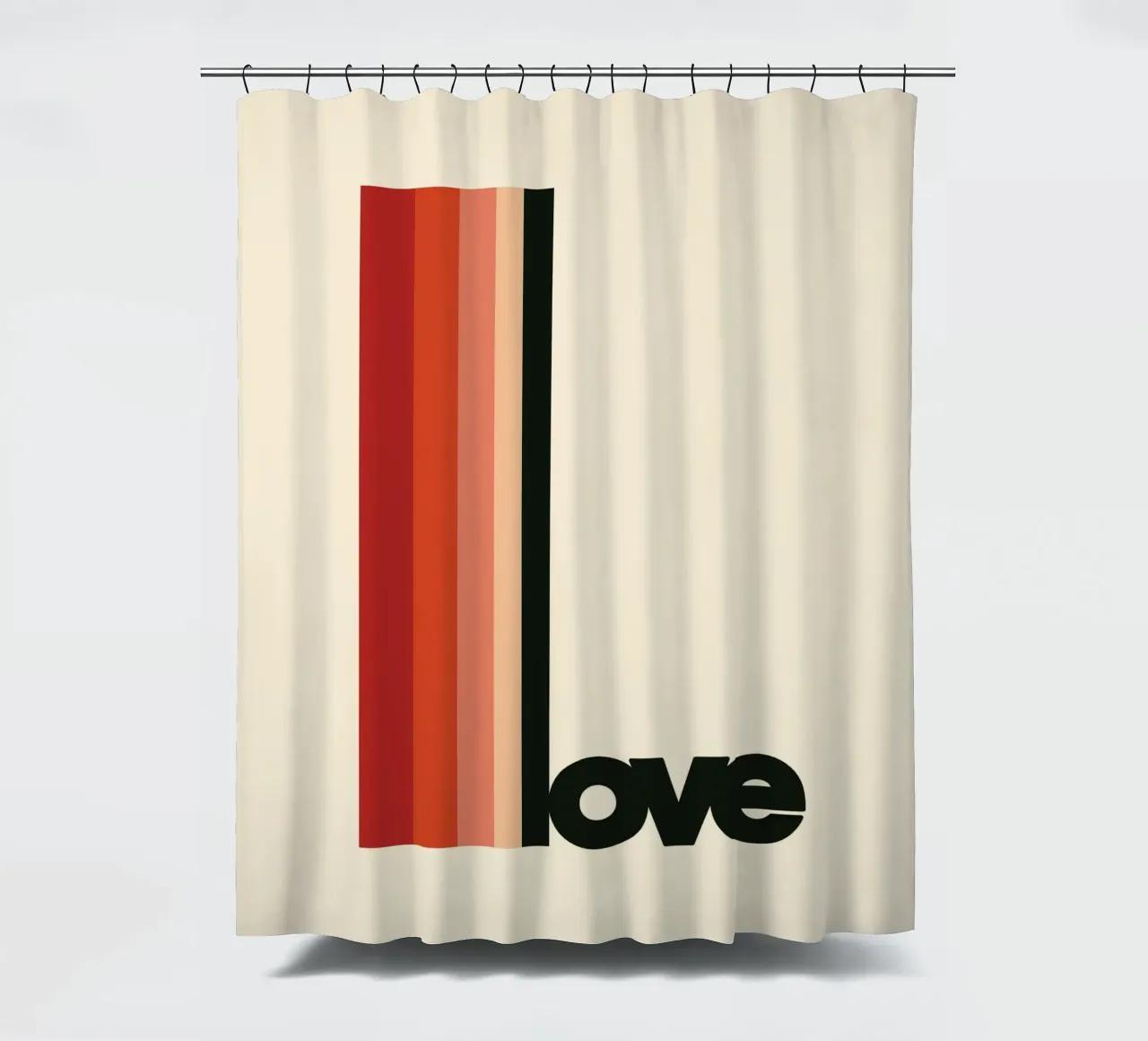 LOVE Poster - Typography print in retro colours shower curtain by SMPLE