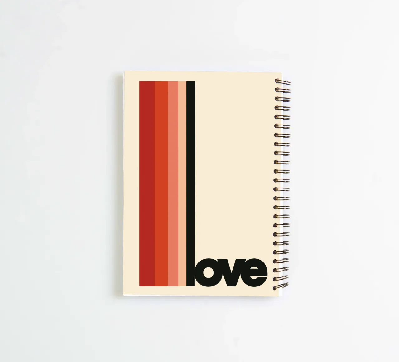 LOVE Poster - Typography print in retro colours spiral notebook by SMPLE