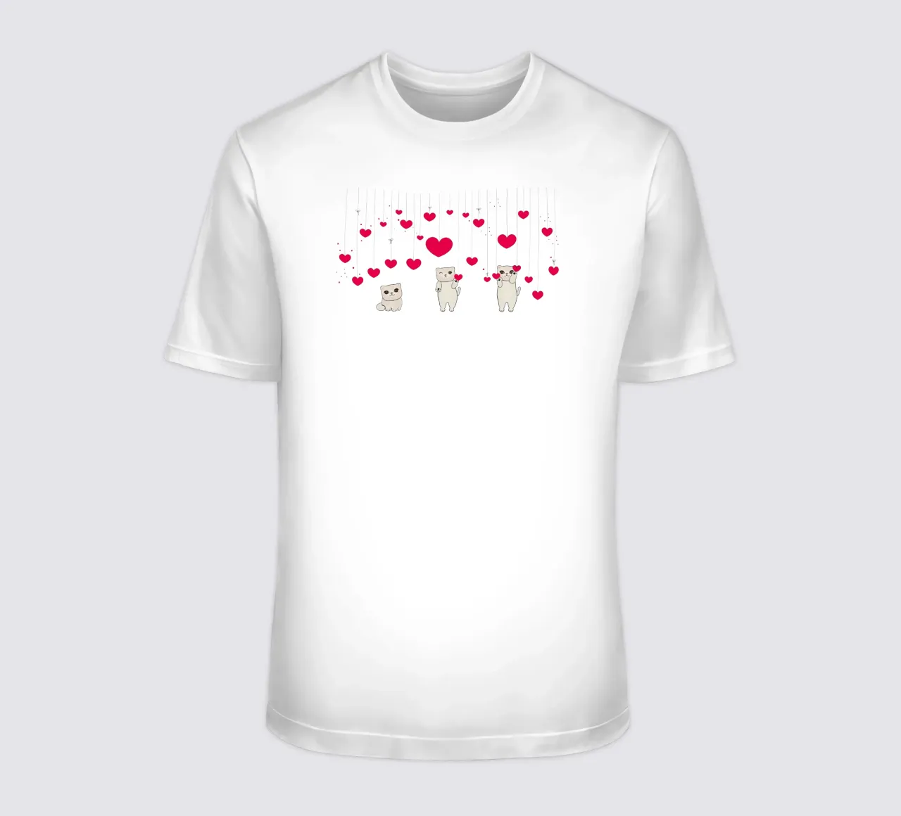 Cuori e stelle appesi con un simpatico gatto t-shirt da gulsengunel