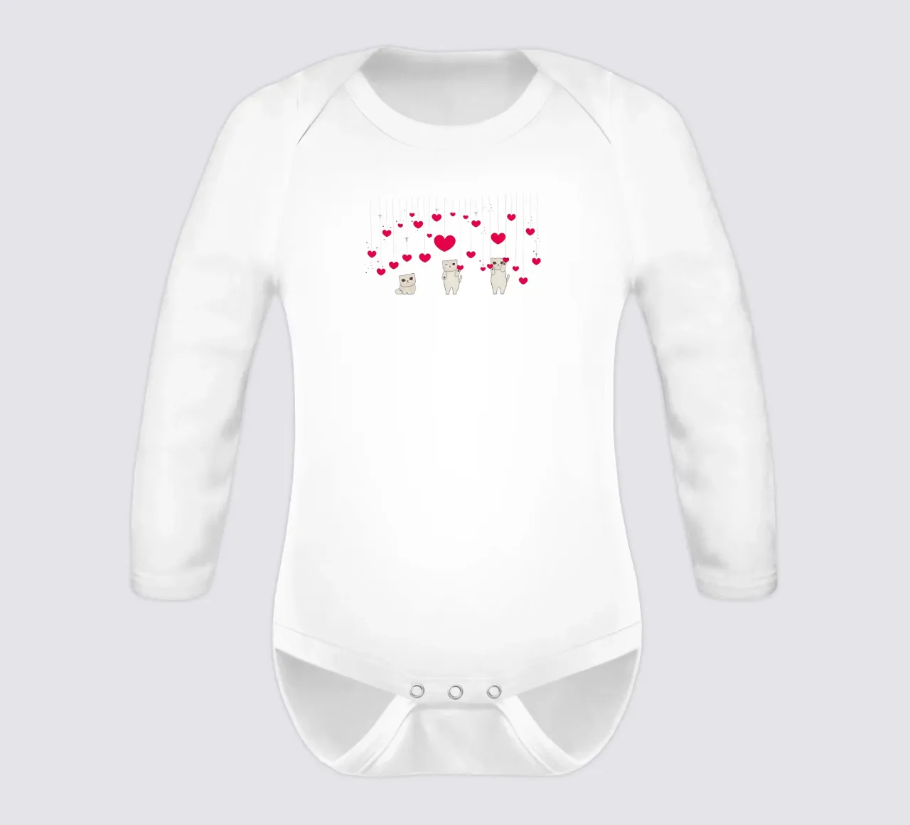 Cuori e stelle appesi con un simpatico gatto body neonato maniche lunghe da gulsengunel