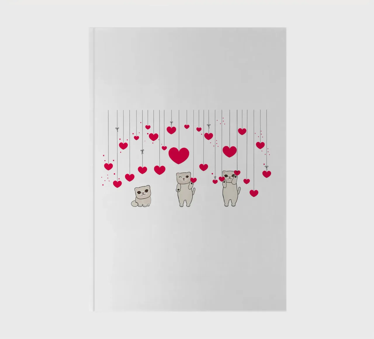Cuori e stelle appesi con un simpatico gatto diario da gulsengunel