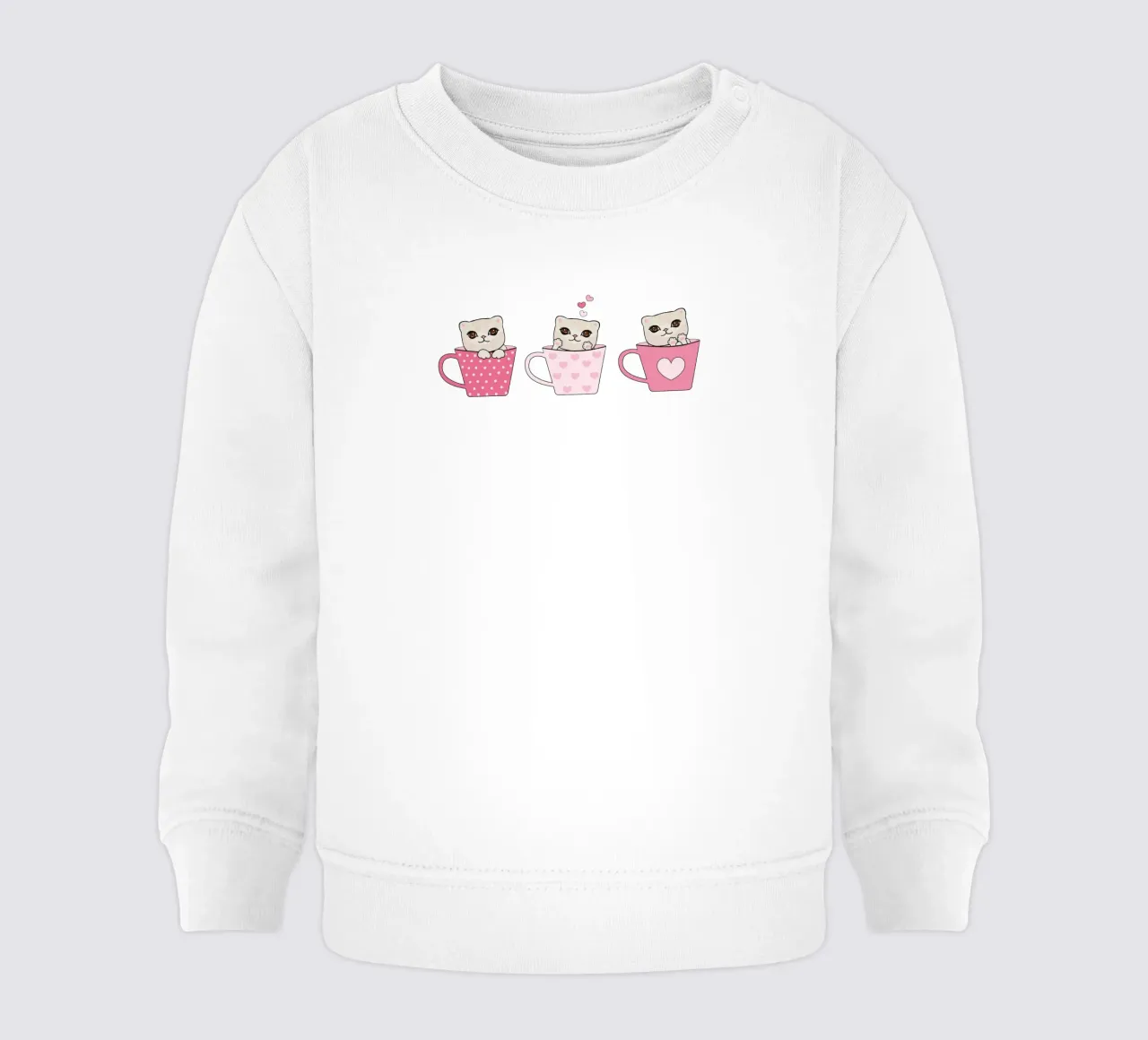 Simpatici gattini con tazze di caffè design di San Valentino felpa neonato da gulsengunel