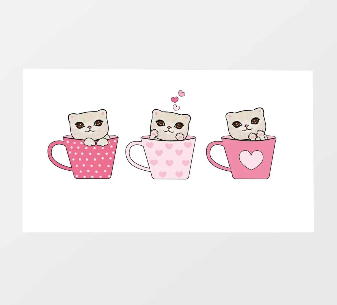 Simpatici gattini con tazze di caffè design di San Valentino telo in pvc da gulsengunel