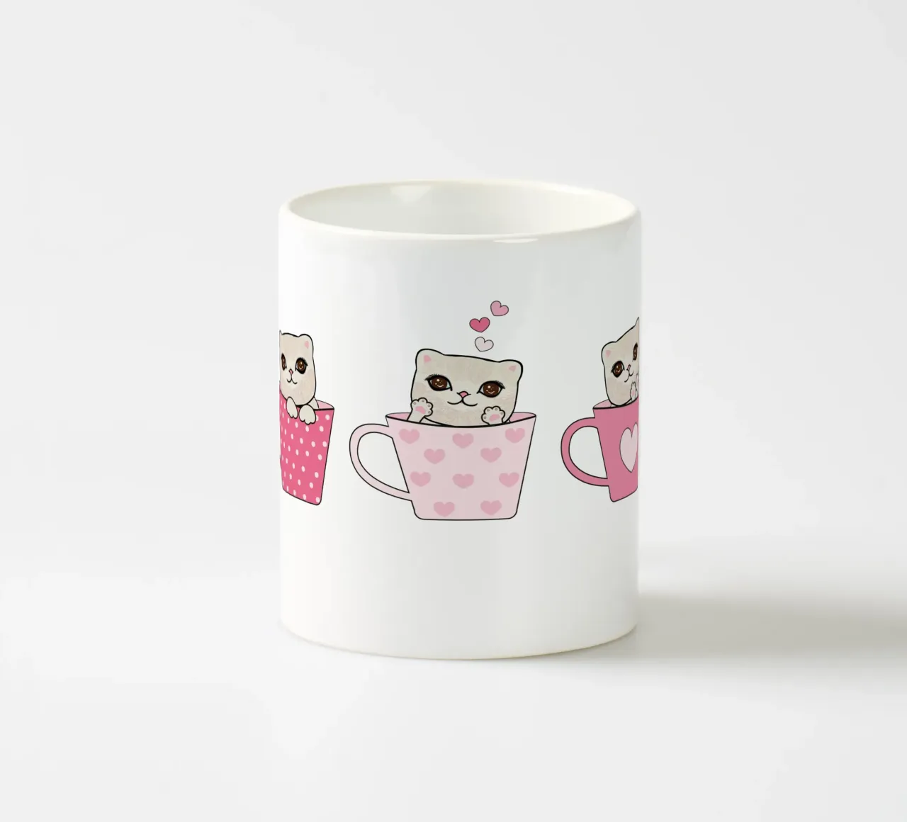 Simpatici gattini con tazze di caffè design di San Valentino tazza in ceramica da gulsengunel