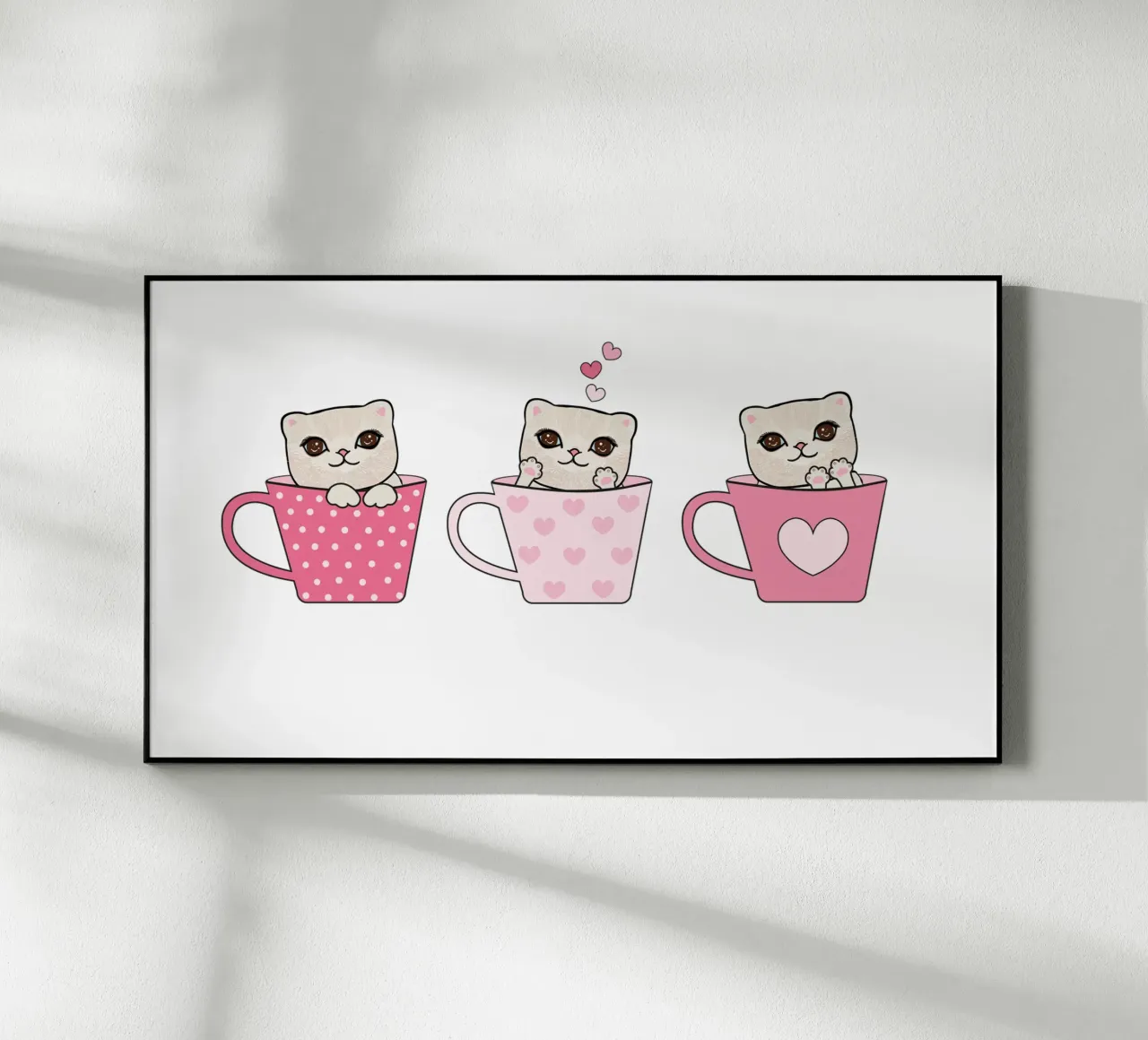 Simpatici gattini con tazze di caffè design di San Valentino plexiglass da gulsengunel
