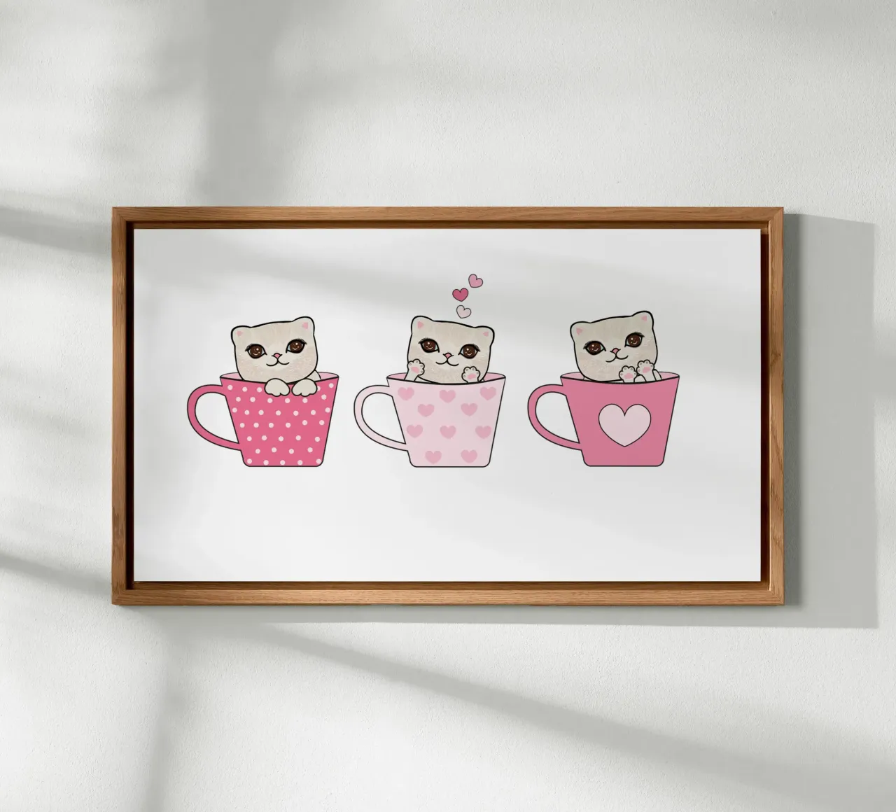 Simpatici gattini con tazze di caffè design di San Valentino alluminio dibond da gulsengunel