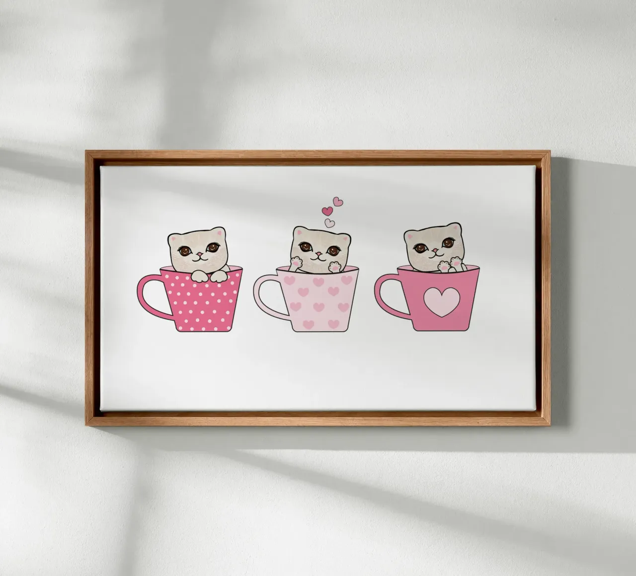 Simpatici gattini con tazze di caffè design di San Valentino tela da gulsengunel