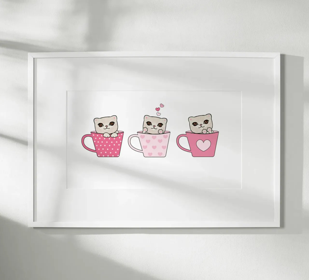 Simpatici gattini con tazze di caffè design di San Valentino carta hahnemühle da gulsengunel