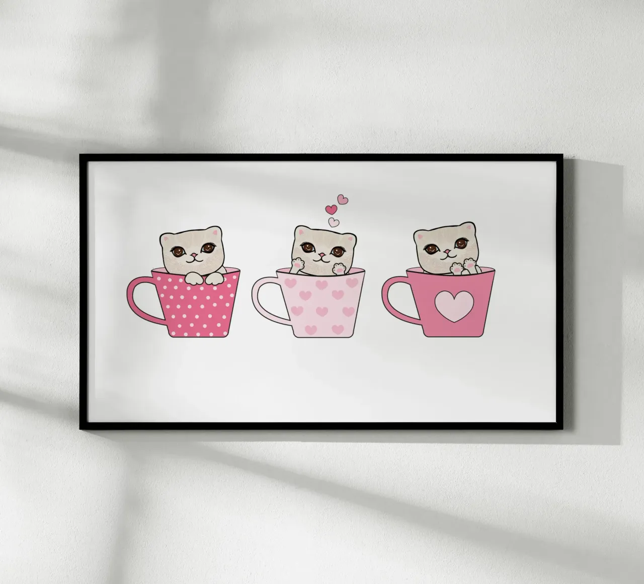 Simpatici gattini con tazze di caffè design di San Valentino carta hahnemühle da gulsengunel