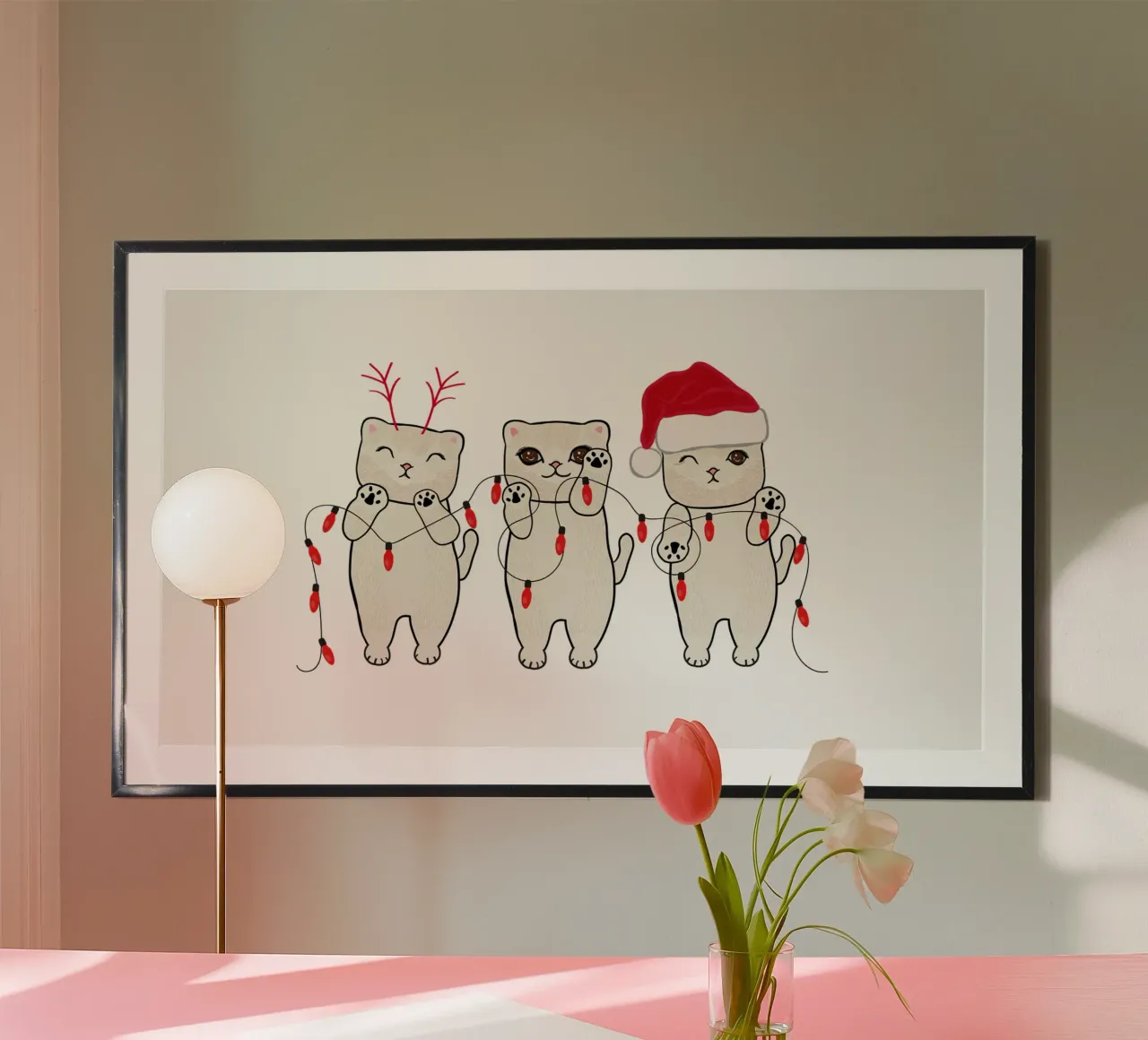 Gatti carini lampadina carta hahnemühle da gulsengunel