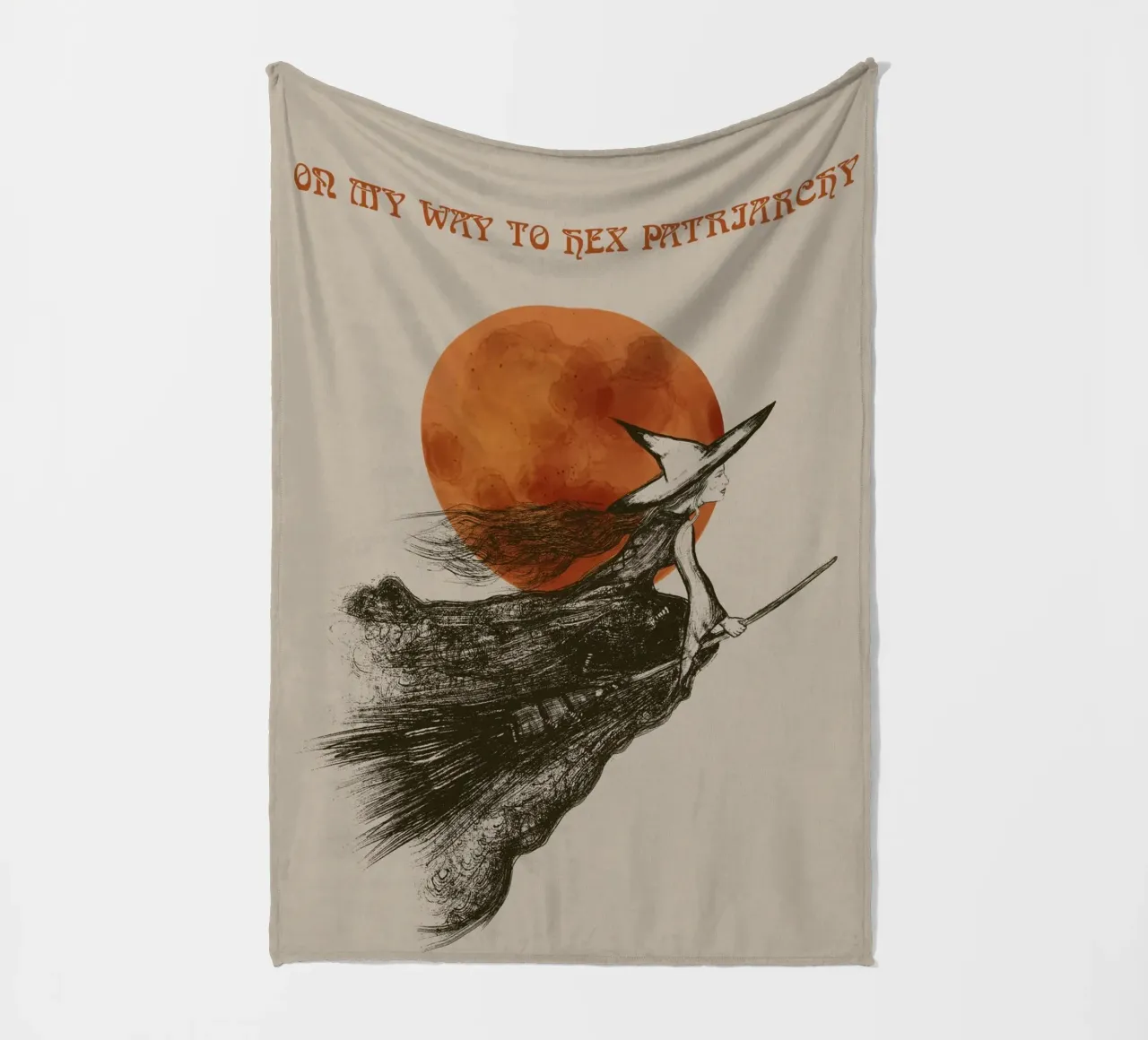 Fliegende Hexe - On my Way to hex Patriarchy coperta in pile da Lisa Jureczko Arts Illustration