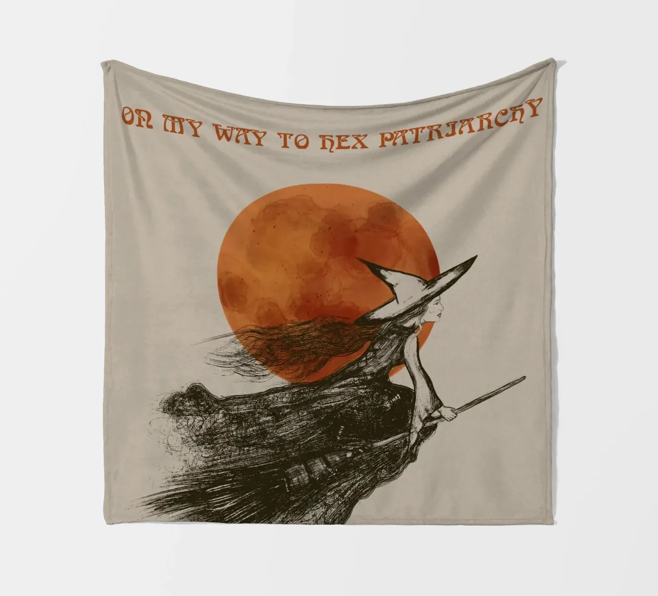 Fliegende Hexe - On my Way to hex Patriarchy coperta in pile da Lisa Jureczko Arts Illustration