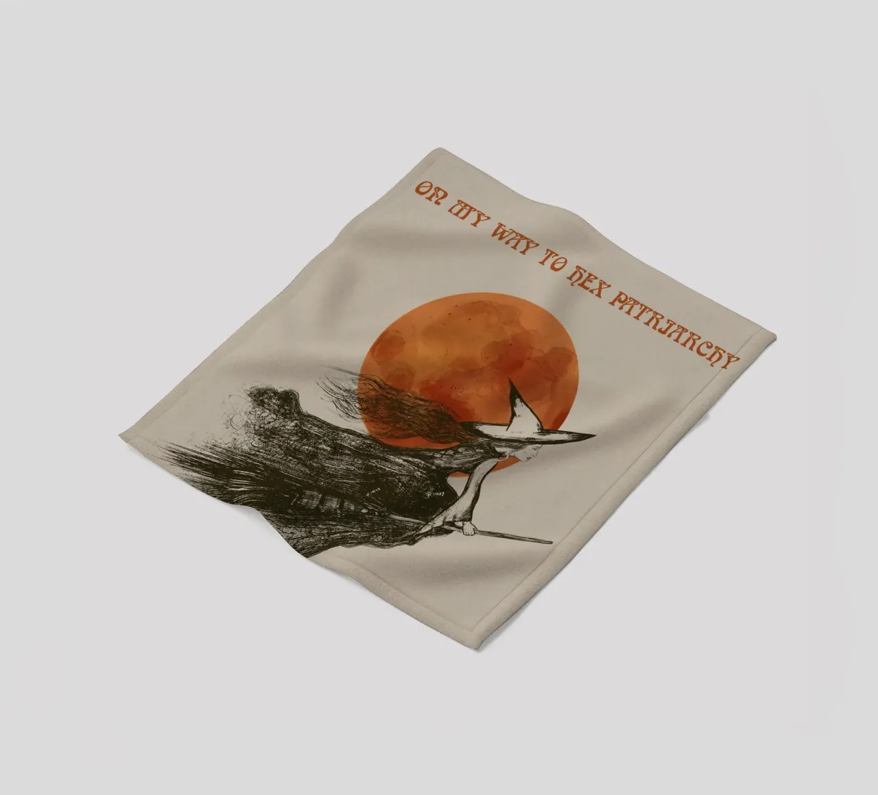 Fliegende Hexe - On my Way to hex Patriarchy coperta in pile da Lisa Jureczko Arts Illustration