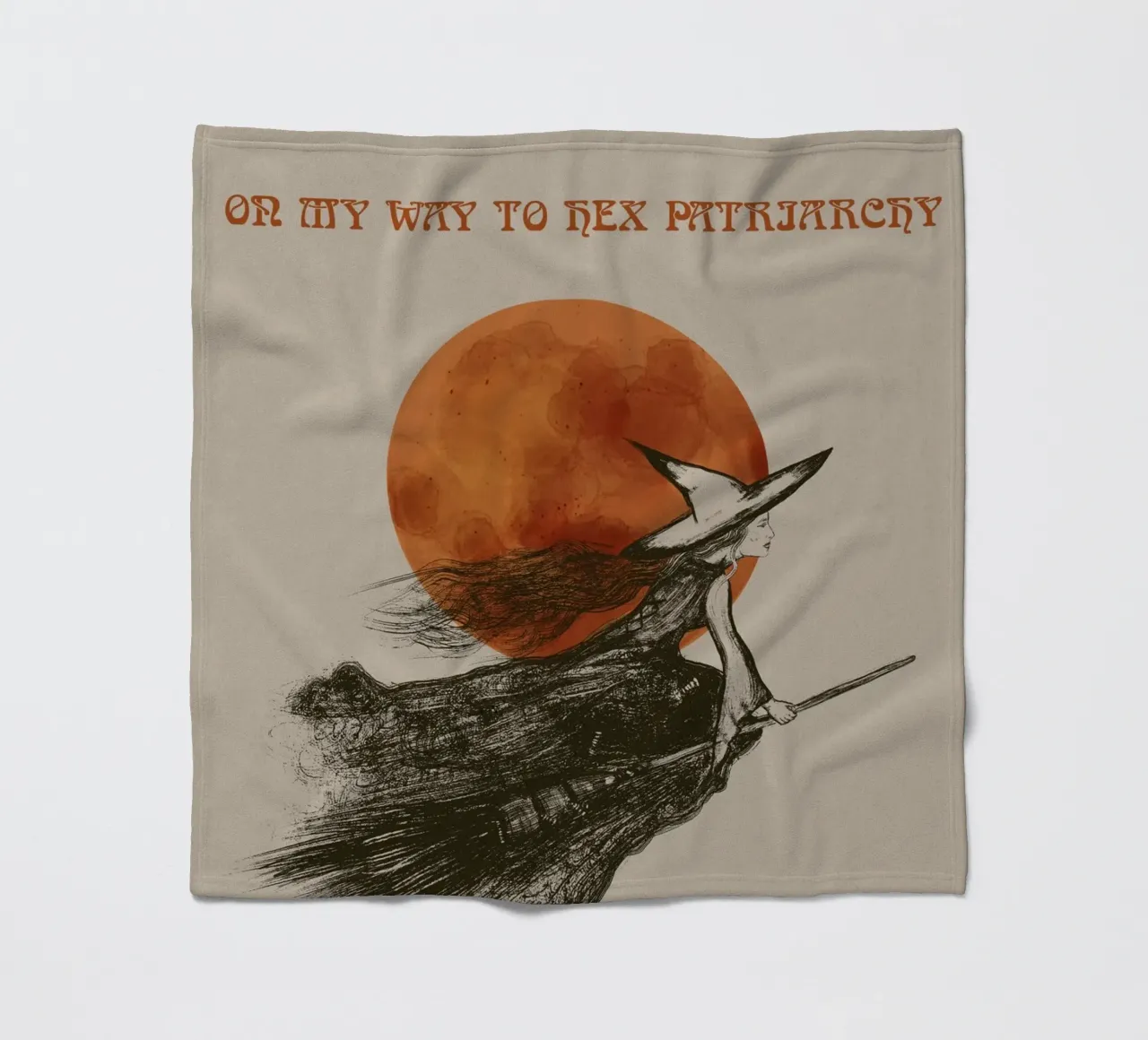 Fliegende Hexe - On my Way to hex Patriarchy coperta in pile da Lisa Jureczko Arts Illustration