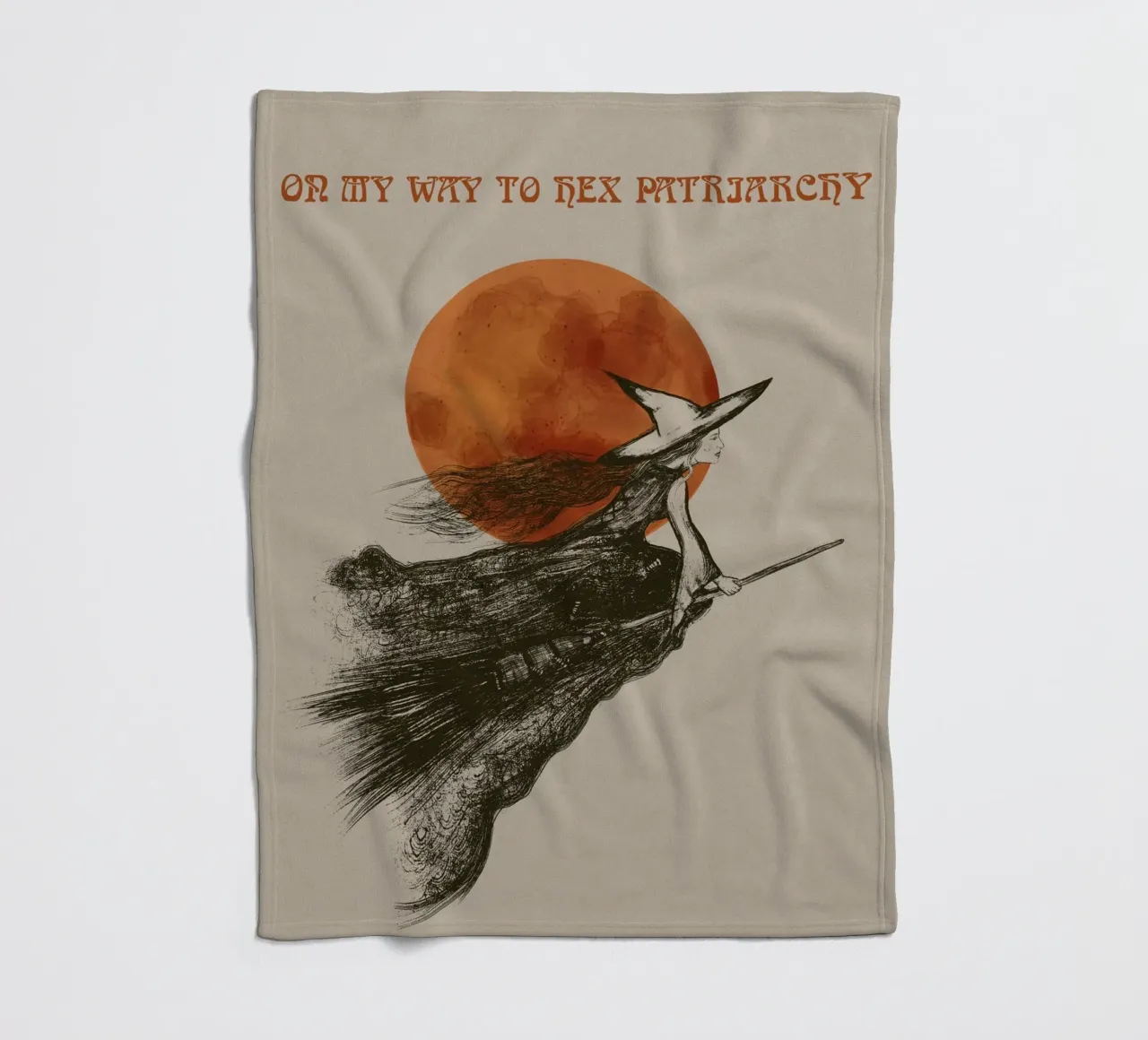 Fliegende Hexe - On my Way to hex Patriarchy coperta in pile da Lisa Jureczko Arts Illustration