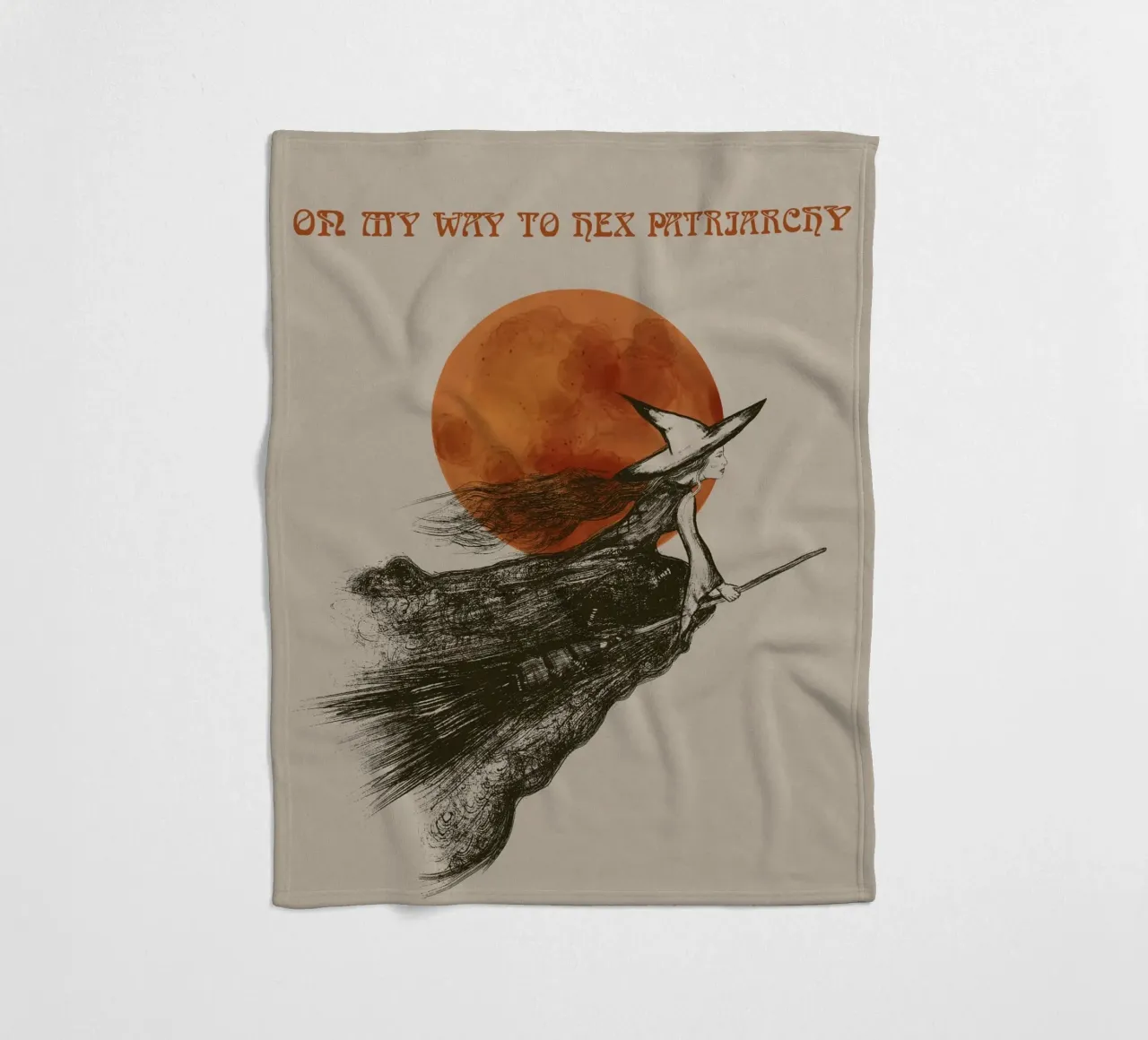 Fliegende Hexe - On my Way to hex Patriarchy coperta in pile da Lisa Jureczko Arts Illustration