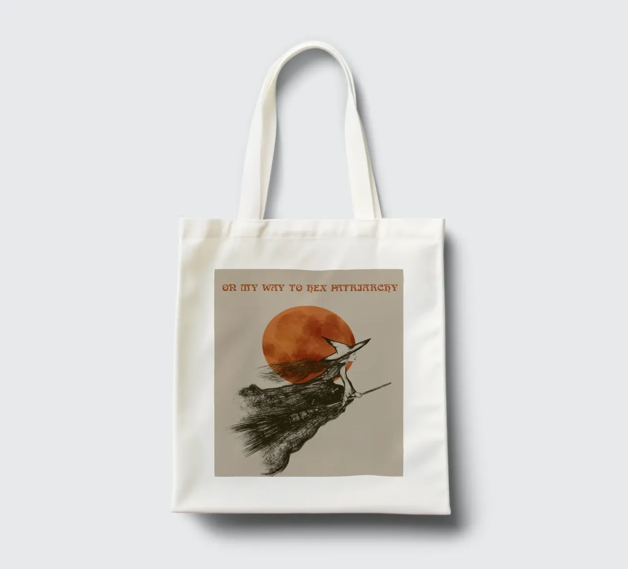 Fliegende Hexe - On my Way to hex Patriarchy borsa in juta da Lisa Jureczko Arts Illustration