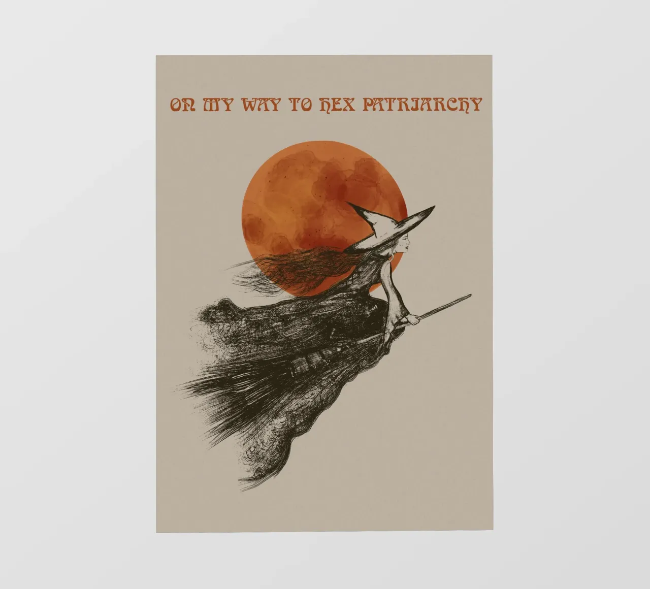 Fliegende Hexe - On my Way to hex Patriarchy pellicola backlit da Lisa Jureczko Arts Illustration