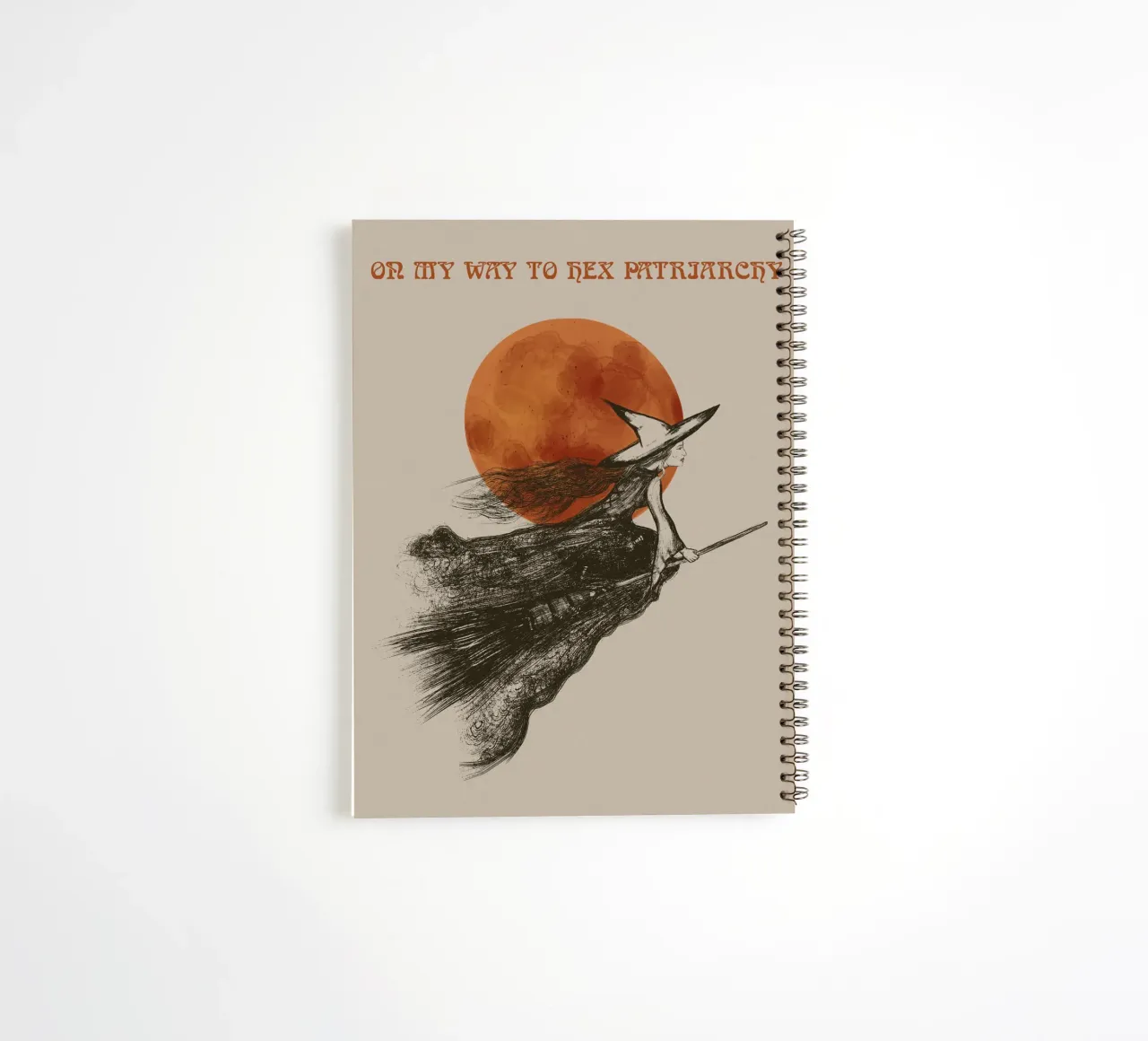 Fliegende Hexe - On my Way to hex Patriarchy diario ad anelli da Lisa Jureczko Arts Illustration