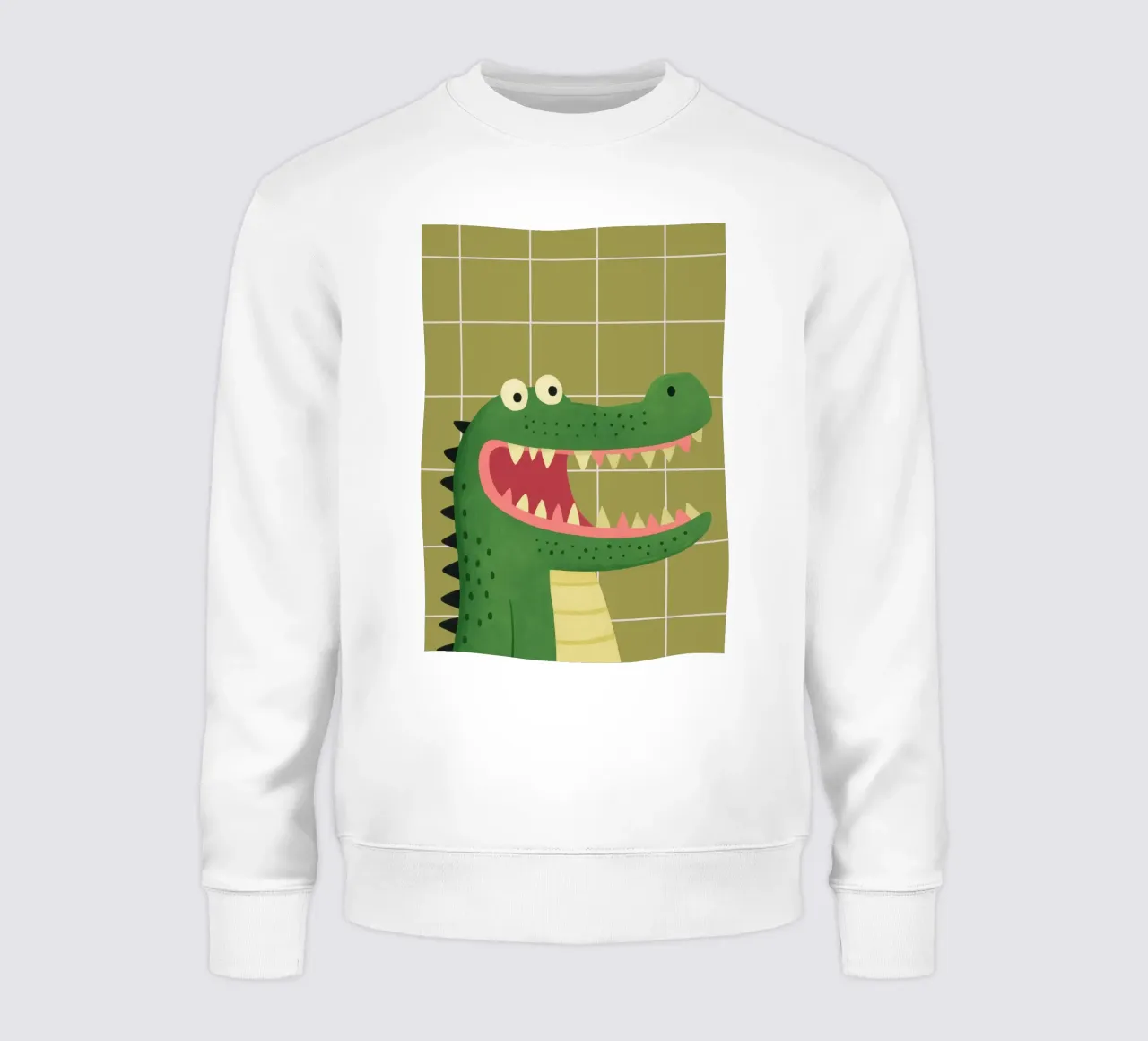 Playful Crocodile Illustration sweatshirt by Attaboy Dsgn