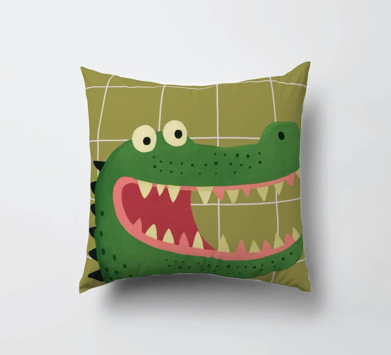 Playful Crocodile Illustration cuscino da Attaboy Dsgn