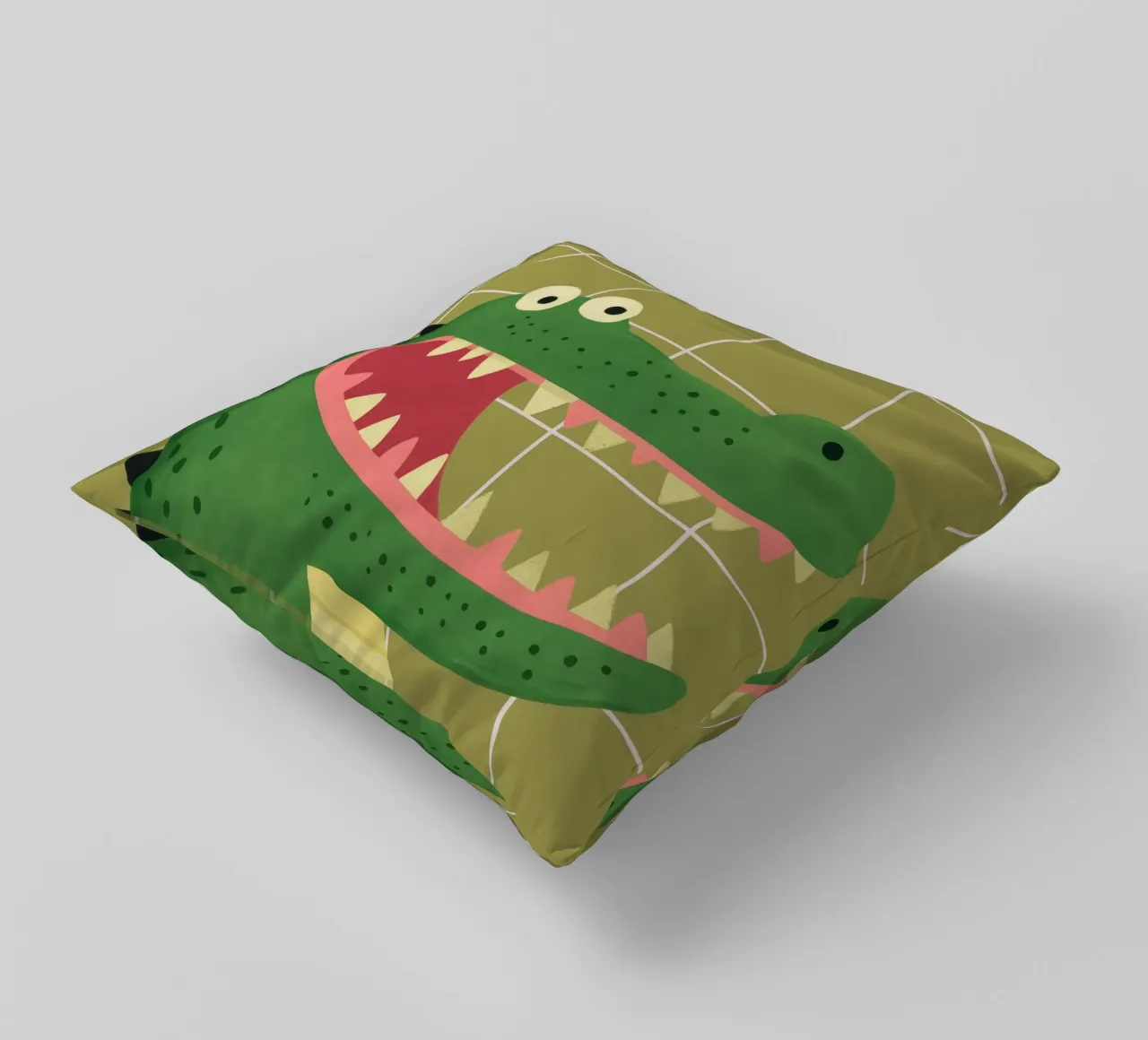 Playful Crocodile Illustration cuscino da Attaboy Dsgn