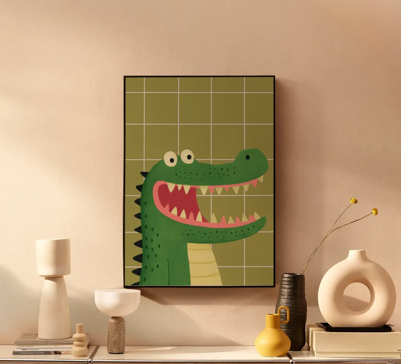 Playful Crocodile Illustration plexiglas de Attaboy Dsgn