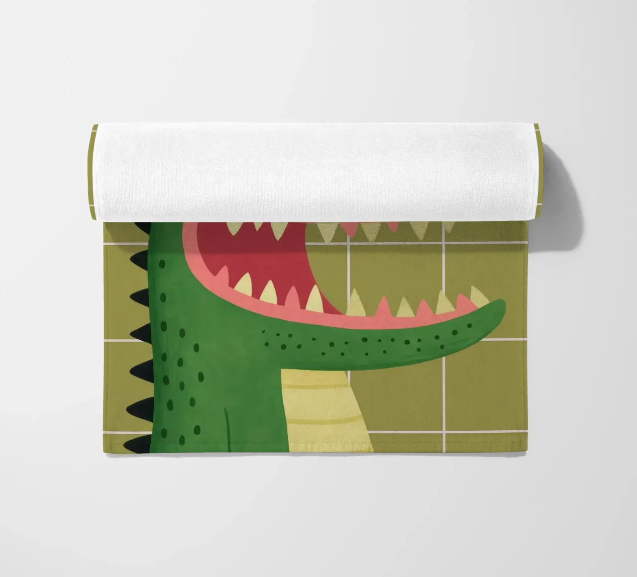 Playful Crocodile Illustration Strandtuch von Attaboy Dsgn