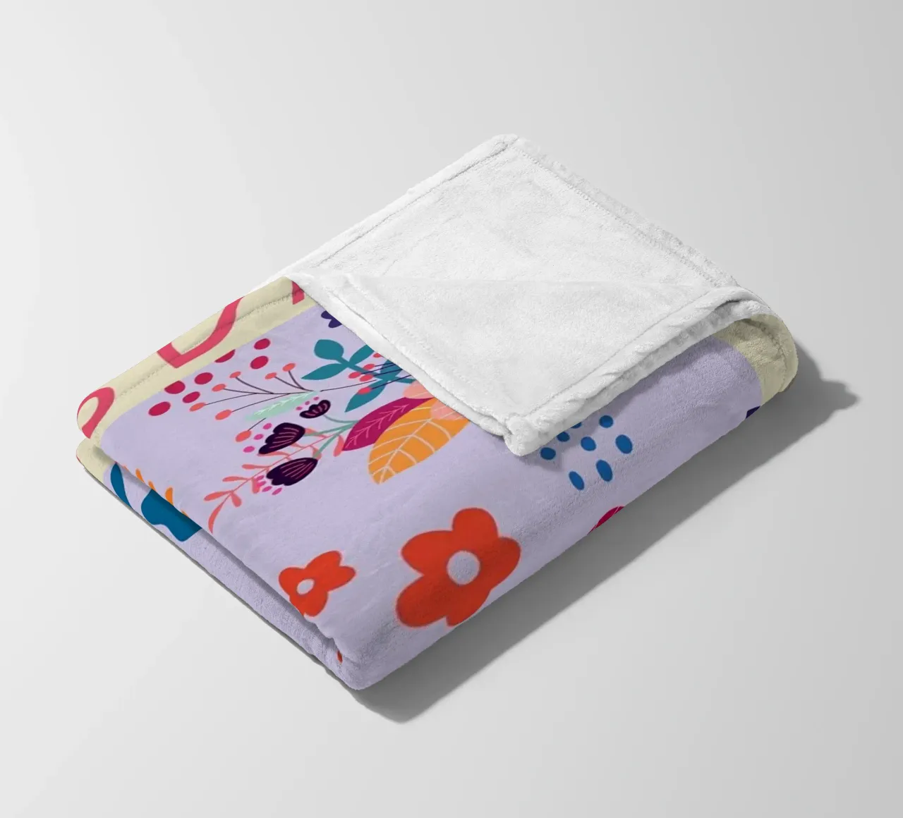 Piante e fiori di Potsdam - Stampa d'arte floreale colorata coperta in pile da homdeco