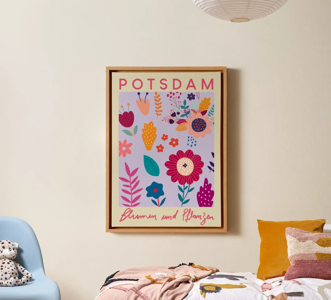 Piante e fiori di Potsdam - Stampa d'arte floreale colorata tela da homdeco