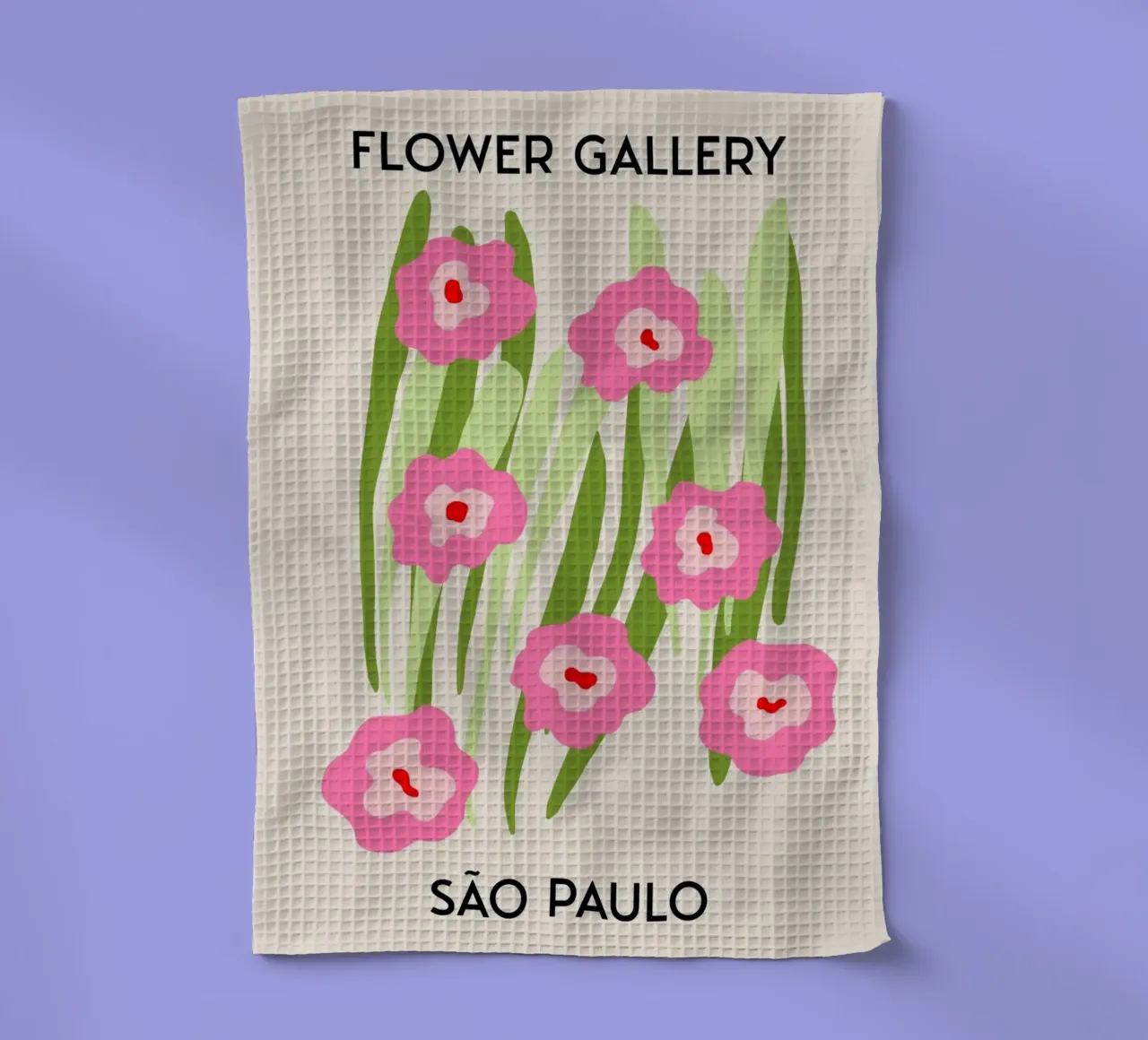 São Paulo Flower Gallery Pink Blooms Print - Abstract Floral theedoek van homdeco