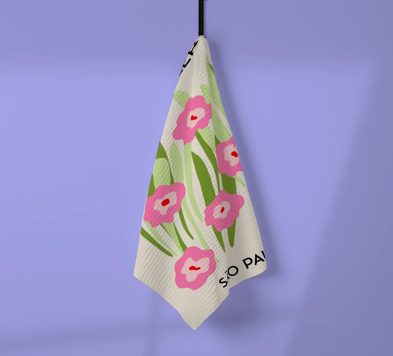 São Paulo Flower Gallery Pink Blooms Print - Abstract Floral theedoek van homdeco