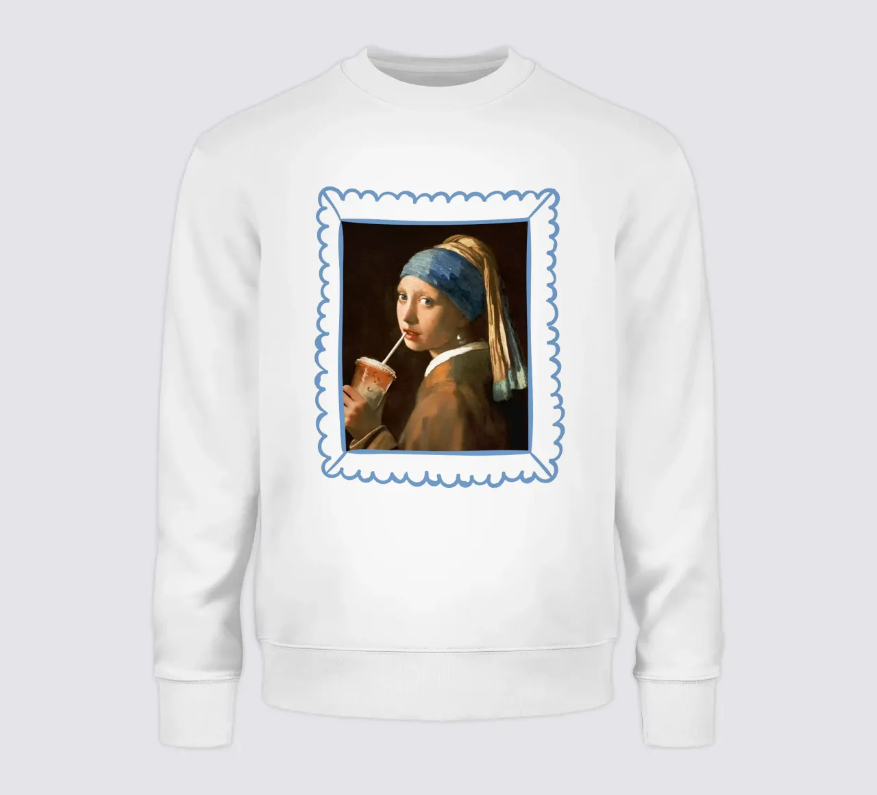 Girl with iced coffee sweatshirt by Jonas Loose