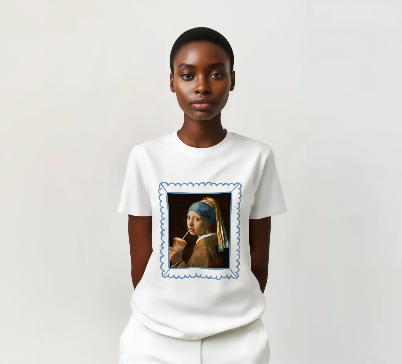 Ragazza con caffè freddo t-shirt da Jonas Loose