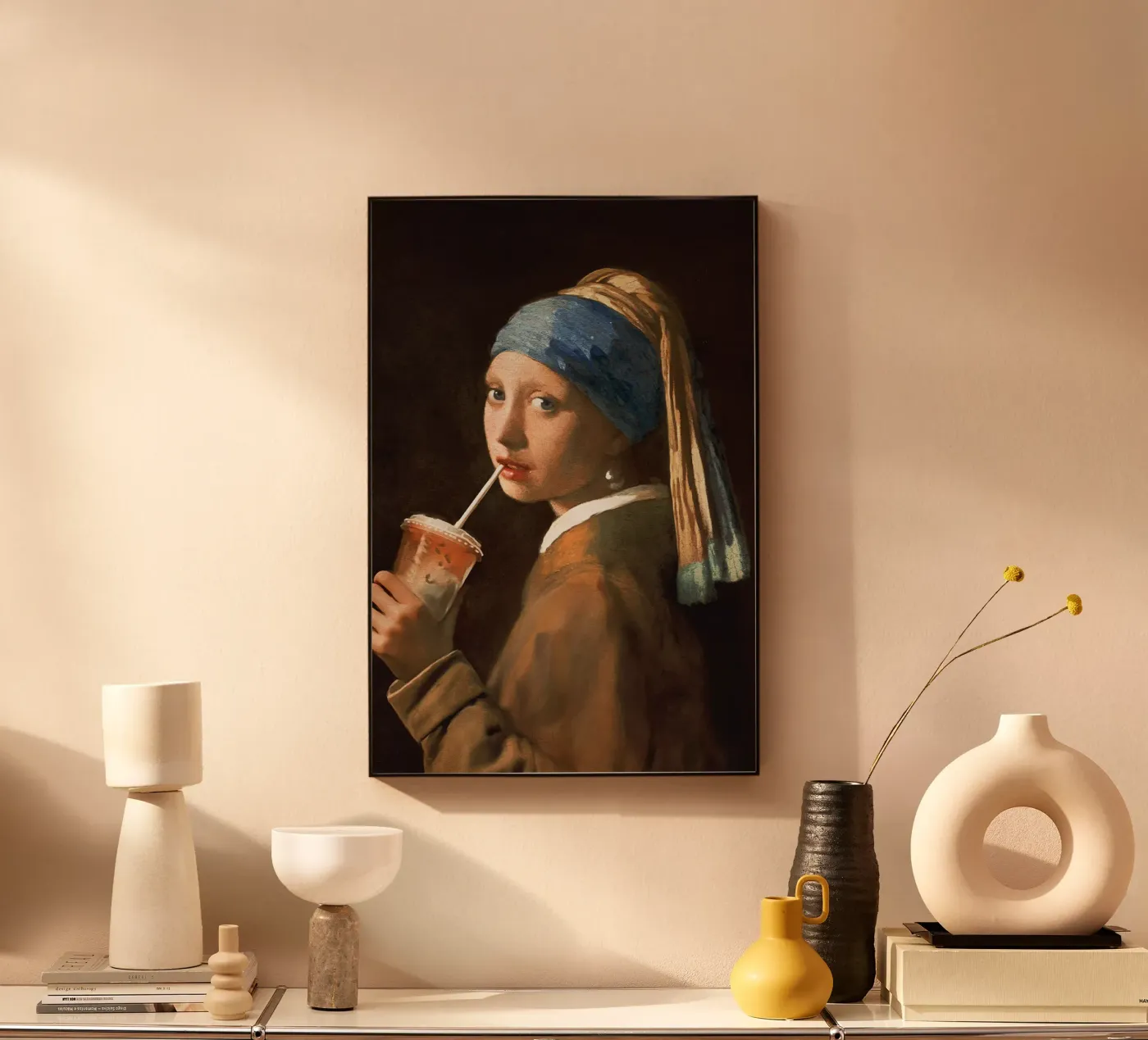 Mädchen mit Eiskaffee Acryl-Glas von Jonas Loose