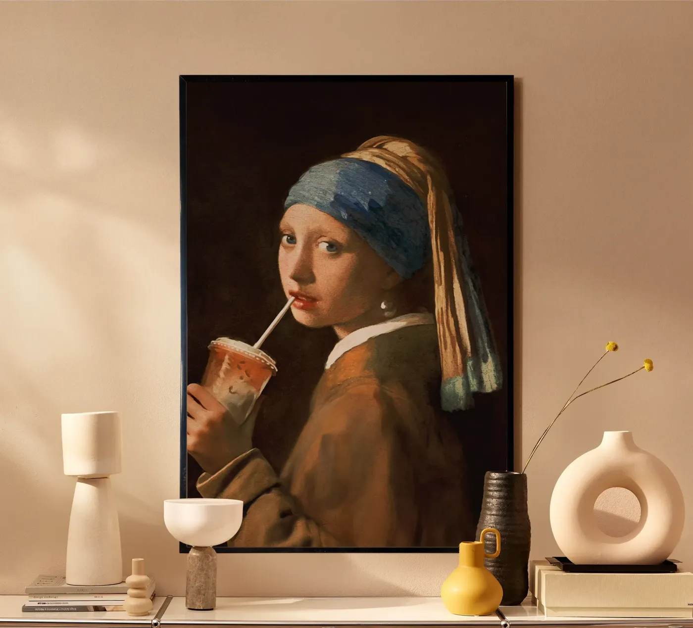 Mädchen mit Eiskaffee Poster von Jonas Loose